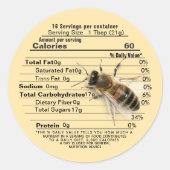 生命サイズビー純粋な蜂蜜の栄養ファクトラベル金ゴールド ラウンドシール (正面)