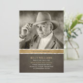 生命サービスの葬儀の記念の写真のお祝い 招待状 (スタンド正面)