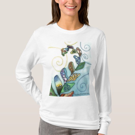 生命シダのパッチワーク Tシャツ (正面)