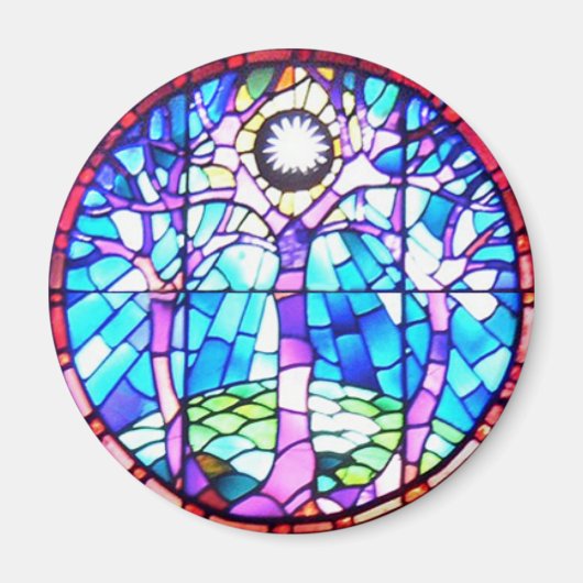 生命ステンドグラス磁石の木 マグネット (正面)