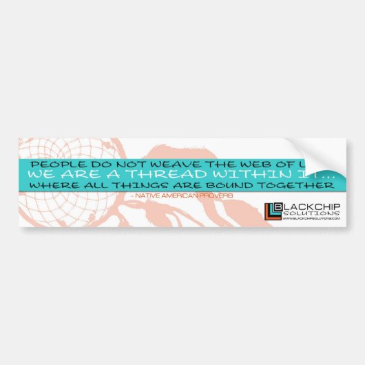 生命バンパーステッカーのBlackChipのくもの巣 バンパーステッカー (正面)