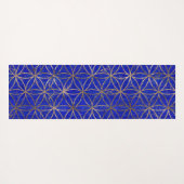 生命パターンの花-ラピスラズリおよび金ゴールド ヨガマット (裏面(横))