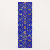生命パターンの花-ラピスラズリおよび金ゴールド ヨガマット (正面)