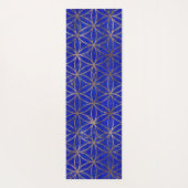 生命パターンの花-ラピスラズリおよび金ゴールド ヨガマット (裏面)