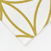 生命パターン金ゴールドの花 フリースブランケット (角)