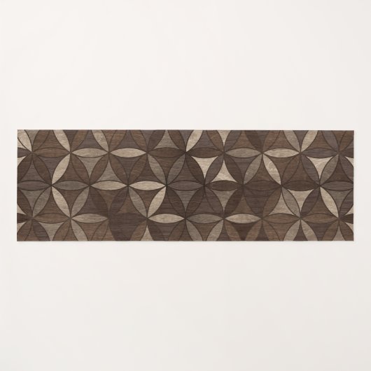 生命パターン-木の質の花 ヨガマット (正面(横))