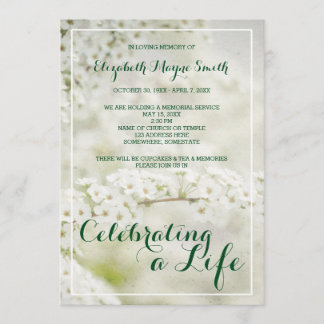 生命ベビーの呼吸を祝う告別式 招待状