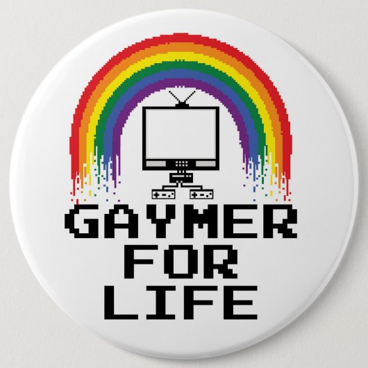 生命ボタンのためのGaymer 缶バッジ (正面)