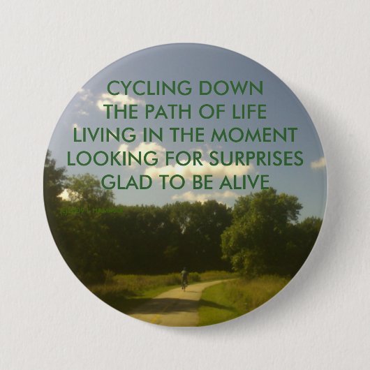 生命ボタンの道を循環させること 缶バッジ (正面)