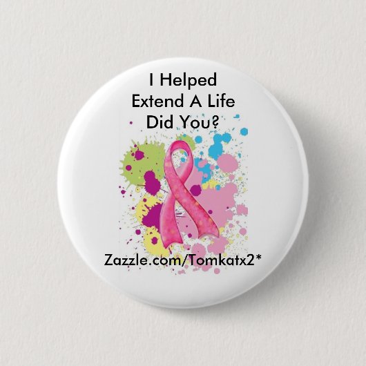 生命ボタンを伸ばして下さい 缶バッジ (正面)