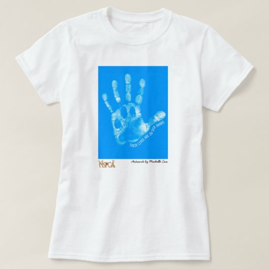 "生命ミシェールコックスによって私達の手に"はあります Tシャツ (デザイン正面)