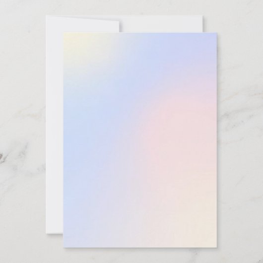 生命ミニマル招待状のホログラフィックお祝い 招待状 (裏面)