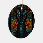 生命モザイクのステンドグラス効果の木 セラミックオーナメント (右)