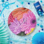 生命モノグラムのパーティーのお祝い ペーパープレート (パーティー)