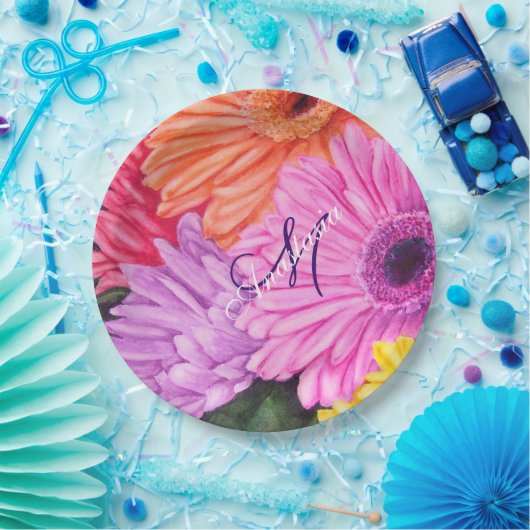 生命モノグラムのパーティーのお祝い ペーパープレート (パーティー)