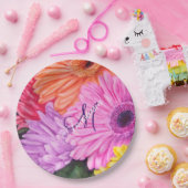 生命モノグラムのパーティーのお祝い ペーパープレート (パーティー)