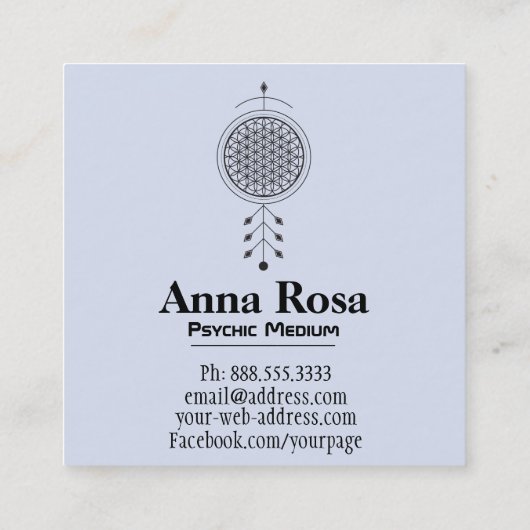 生命ヨガの霊気の占星術の*~*の星雲の花 スクエア名刺 (裏面)