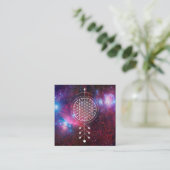 生命ヨガの霊気の占星術の*~*の星雲の花 スクエア名刺 (スタンド正面)