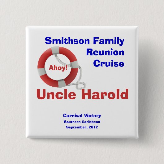 生命リングの巡航のパーソナライズな名前入りの記章 缶バッジ (正面)