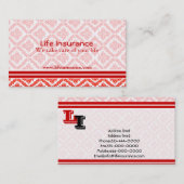 生命保険赤と白の名刺 名刺 (正面/裏面)