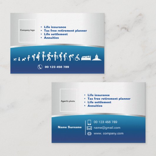 生命保険 名刺 (正面/裏面)