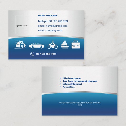 生命保険 名刺 (正面/裏面)