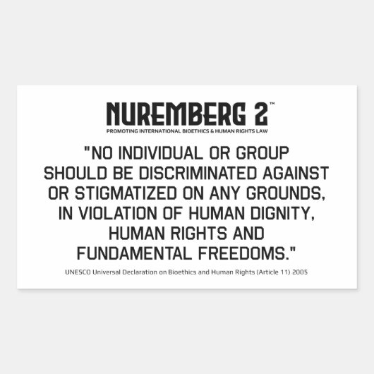 生命倫理と人権に関する宣言2005 A. 11 長方形シール (正面)