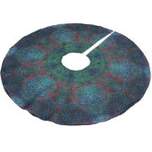 生命六角形の曼荼羅の木のスカートの花 ブラッシュドポリエステルツリースカート (アングル)