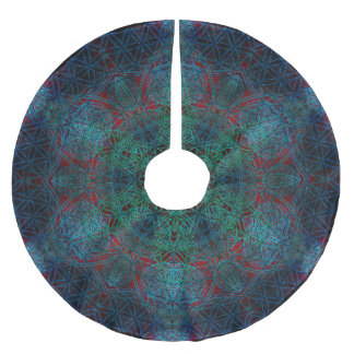 生命六角形の曼荼羅の木のスカートの花 ブラッシュドポリエステルツリースカート