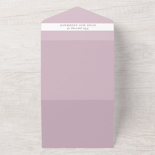 生命写真のスタイリッシュお祝いエレガント オールインワン招待状 (外側)