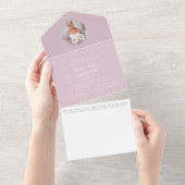 生命写真のスタイリッシュお祝いエレガント オールインワン招待状 (貼ってはがせる)