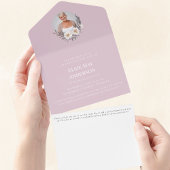 生命写真のスタイリッシュお祝いエレガント オールインワン招待状