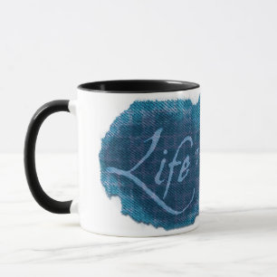 生命十分使いきった青いスローガンのマグ マグカップ
