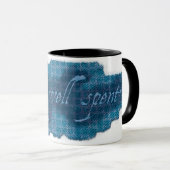 生命十分使いきった青いスローガンのマグ マグカップ (正面右)