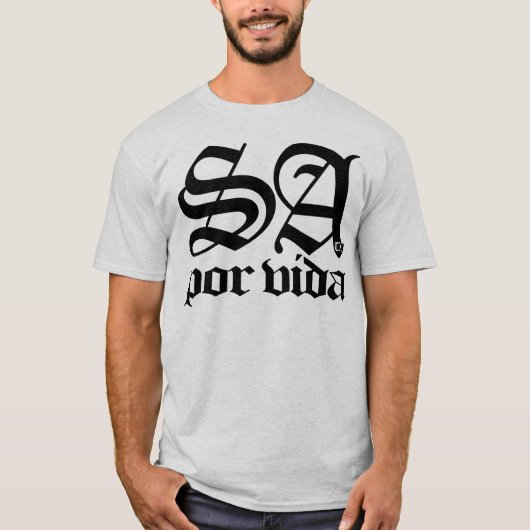 生命古い英国の黒のためのSATX POR VIDA 210 Tシャツ (正面)