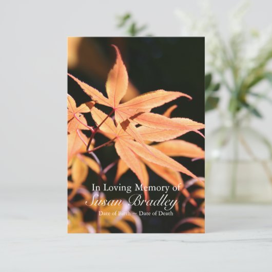 生命告別式のカエデの木2のお祝い 招待状 (スタンド正面)