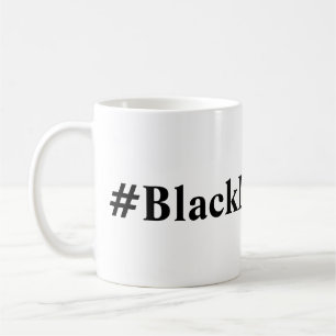 生命問題のHashtagの黒いマグ コーヒーマグカップ