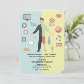 生命変更の退職のパーティの招待状 セーブザデート (スタンド正面)