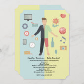 生命変更の退職のパーティの招待状 セーブザデート (正面/裏面)