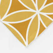 生命大きいPtnのオレンジ及び白の花 フリースブランケット (角)