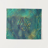 生命大理石および金ゴールドの花 タペストリー (正面(横))