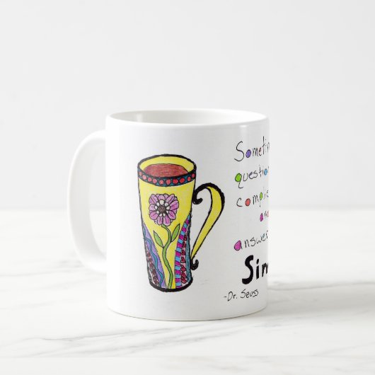 生命引用文のコーヒーのマグ-答えはシンプルです コーヒーマグカップ (正面左)