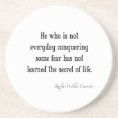 生命引用文のヴィンテージのエマーソンの感動的な秘密 コースター (正面)