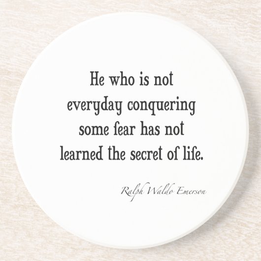 生命引用文のヴィンテージのエマーソンの感動的な秘密 コースター (正面)