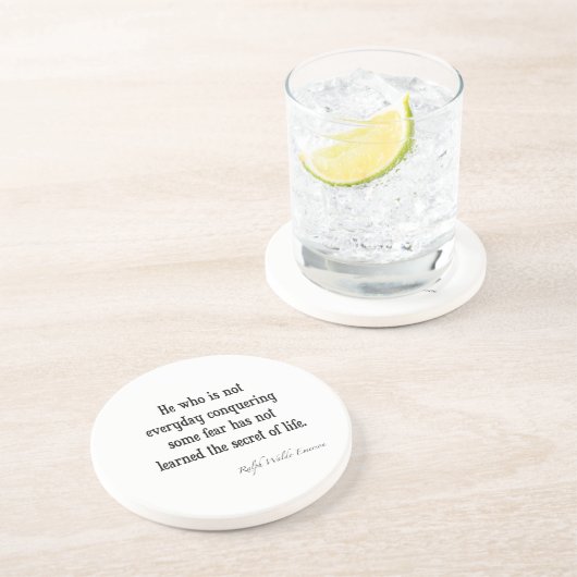 生命引用文のヴィンテージのエマーソンの感動的な秘密 コースター (側面)