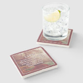 生命引用文の石のコースター ストーンコースター (横)