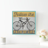 生命引用文の道を後を追って下さい スクエア壁時計 (ホーム)