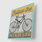 生命引用文の道を後を追って下さい スクエア壁時計 (傾斜)