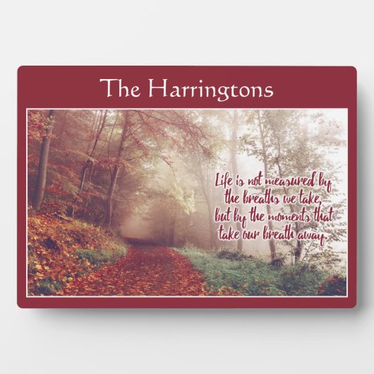 生命引用文名前をカスタムする斑 フォトプラーク (正面)