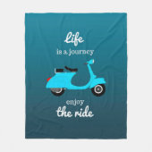 生命感動的な引用文の青いグラデーション フリースブランケット (正面)